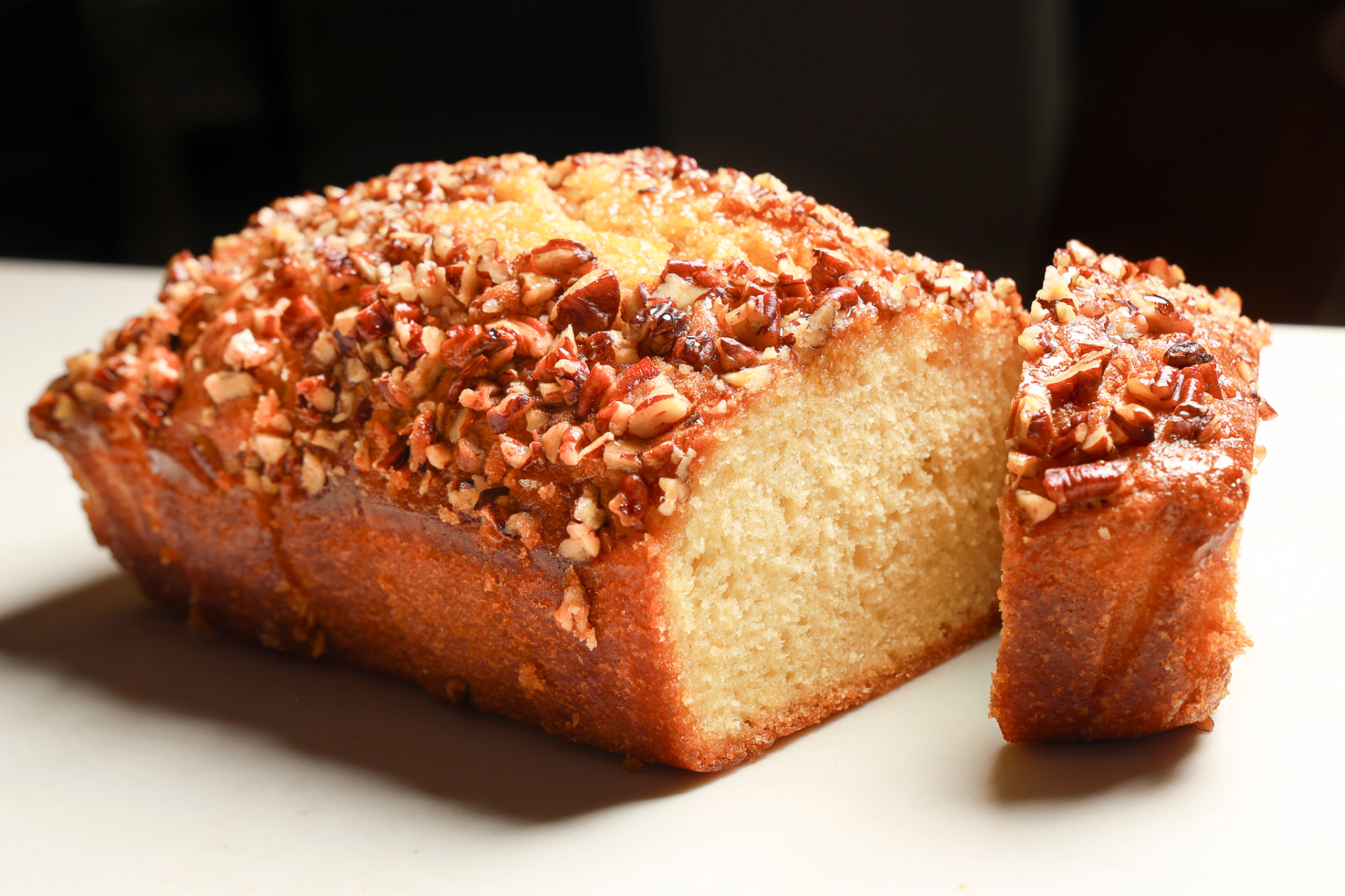 Maple Pecan Loaf pastry on a ceramic plate