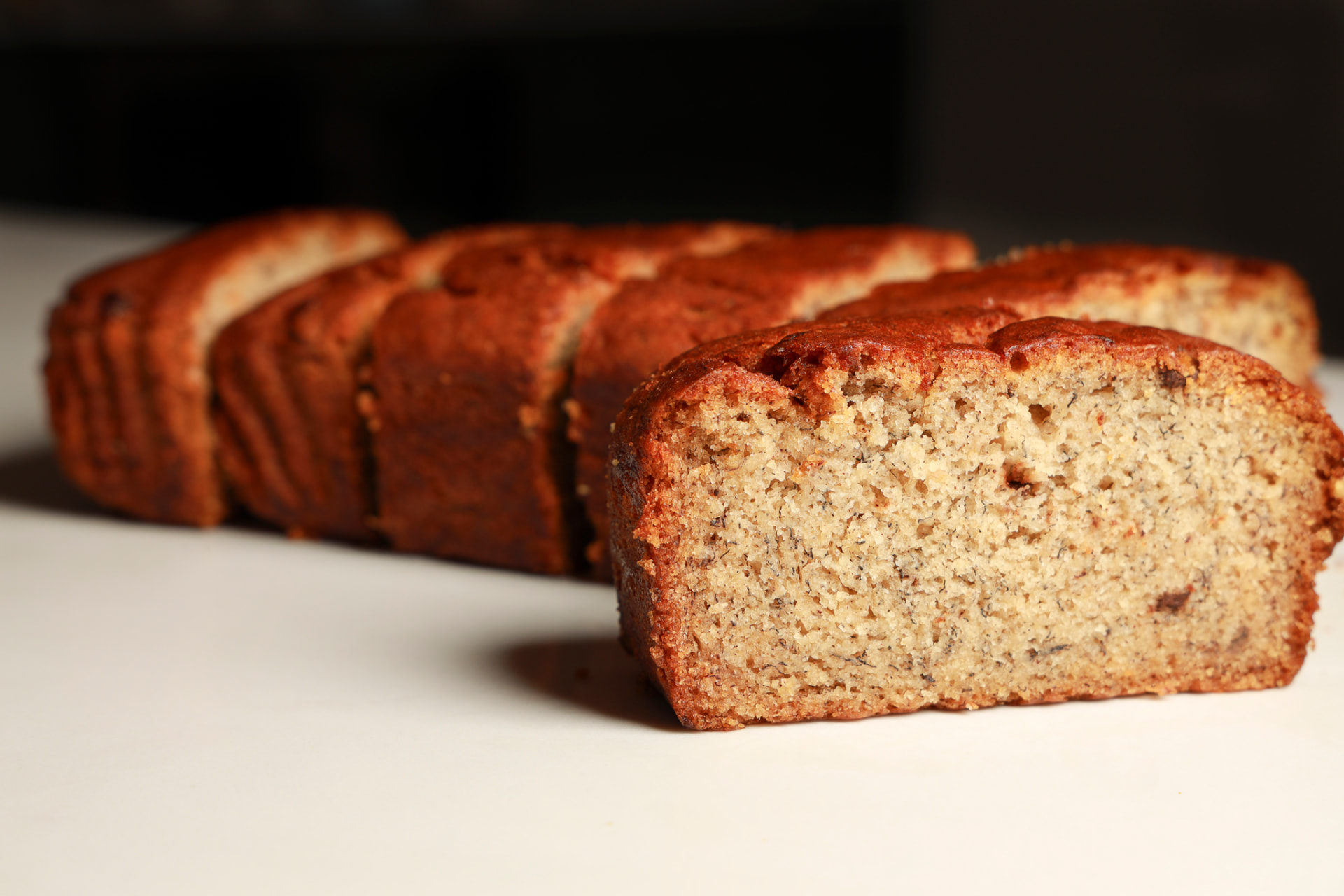 Banana Chocolate Chip Loaf (Vegan) pastry on a ceramic plate