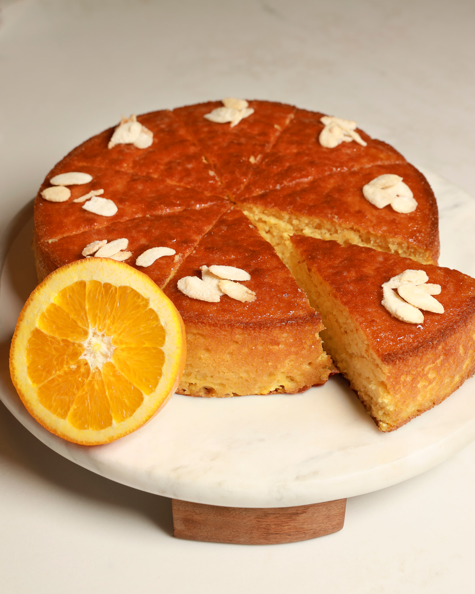 Orange Cake (GF & Dairy-Free) pastry on a ceramic plate